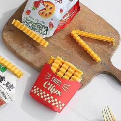 12PCS Plastic Sealing Clips - French Fry Shape, Magnetic, Freezer Safe, for Moisture-Proof Sealed Food Storage