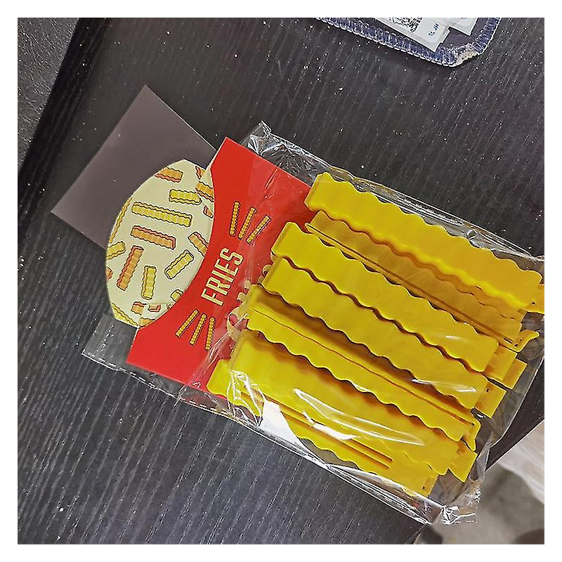 12PCS Plastic Sealing Clips - French Fry Shape, Magnetic, Freezer Safe, for Moisture-Proof Sealed Food Storage