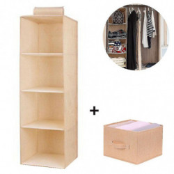 3 Shelves Hanging Closet Organizer With 1 Underwear/socks Drawer Divider Space Saver Foldable Cloth Storage Hanging Bag