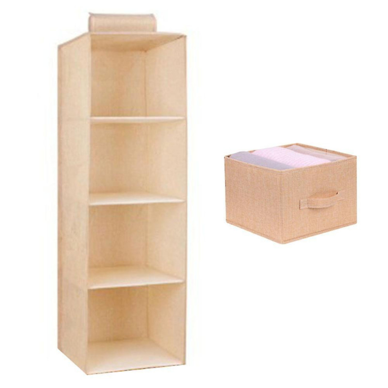 3 Shelves Hanging Closet Organizer With 1 Underwear/socks Drawer Divider Space Saver Foldable Cloth Storage Hanging Bag