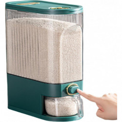Rice Dispenser Organiser Rice Container with Measuring Cup 6.5x13.19x15.55 Inch Clear Rice Storage