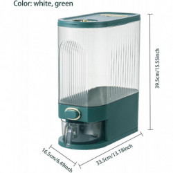 Rice Dispenser Organiser Rice Container with Measuring Cup 6.5x13.19x15.55 Inch Clear Rice Storage