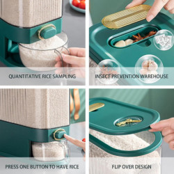 Rice Dispenser Organiser Rice Container with Measuring Cup 6.5x13.19x15.55 Inch Clear Rice Storage Rice Dispenser Organiser Rice Container with Measuring Cup 6.5x13.19x15.55 Inch Clear Rice Storage