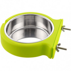 Feeding Bowl for Cages Pet Hanging Removable Cage Stainless Steel Food Water BowlsGreen