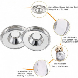 Stainless Steel Metal Dog Bowls,Puppy Weaning Bowl Food Bowl at The Same Time (26cm/10.2in)