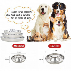 Stainless Steel Metal Dog Bowls,Puppy Weaning Bowl Food Bowl at The Same Time (26cm/10.2in) Stainless Steel Metal Dog Bowls,Puppy Weaning Bowl Food Bowl at The Same Time (26cm/10.2in)