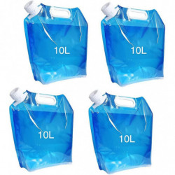 Pack of 4, 10 L Folding Canister, Foldable Water Container, BPA-Free, Portable Drinking Water Canister