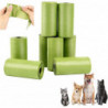 8 Rolls Biodegradable Pet Waste Bags, 15 Pieces Per Roll, Outdoor Litter Bags, Green
