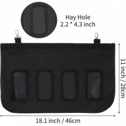 Hanging Rabbit Hay Feeder Bag Pet Large Capacity Food Container (Black)