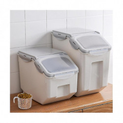 15kg Rice Storage Box Dispenser Cereals Storage Jar Pet Food Container Insect-proof Moisture-proof Storage