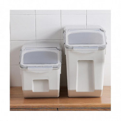 15kg Rice Storage Box Dispenser Cereals Storage Jar Pet Food Container Insect-proof Moisture-proof Storage
