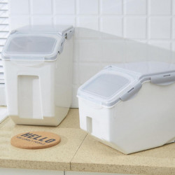 15kg Rice Storage Box Dispenser Cereals Storage Jar Pet Food Container Insect-proof Moisture-proof Storage