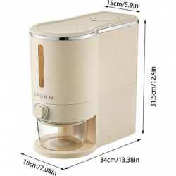 Distributeur de nourriture sèche, seau de riz étanche à l’humidité, seau de cuisine à riz scellé, distributeur de [...]