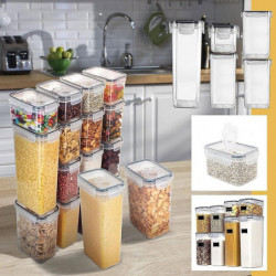 Clear Plastic Storage Jars,Vacuum Proof Fresh Storage Airtight Jars,Rice Storage Barrel,Kitchen Airtight Jars with [...]