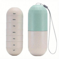 Large Compartment Grain Fiber Moisture Proof Cute Weekly Pill Organizer, BPA Free