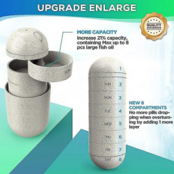 Large Compartment Grain Fiber Moisture Proof Cute Weekly Pill Organizer, BPA Free