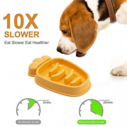 Carrot Pet Slow Food Bowl Slow Food Bowl Feeder Anti-choke