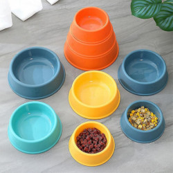 Pet Bowl Plastic Scrub Footprint Bowl Dog Cat Feeding Water Bowl Dog Bowl