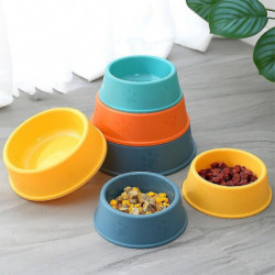 Pet Bowl Plastic Scrub Footprint Bowl Dog Cat Feeding Water Bowl Dog Bowl