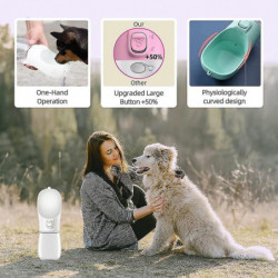 Distributeur d’eau pliable Bouteille d’eau portable pour chiens de taille moyenne Marche en plein air