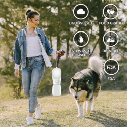 Distributeur d’eau pliable Bouteille d’eau portable pour chiens de taille moyenne Marche en plein air
