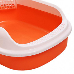 Open Box Toilet Pet Container Bedpan with Kitten Orange