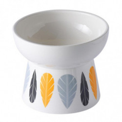 Pet Ceramic Bowl Tall Cat Food Bowl Water Bowl Creative Pattern