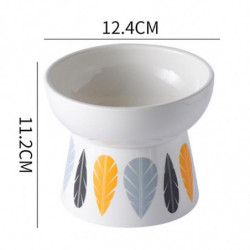 Pet Ceramic Bowl Tall Cat Food Bowl Water Bowl Creative Pattern