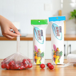 200pcs Transparent Plastic Fresh-keeping Kitchen Food Storage Bags With Handle_h