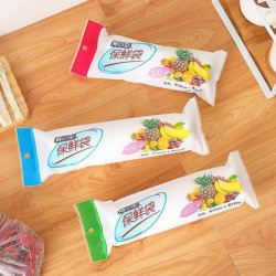 200pcs Transparent Plastic Fresh-keeping Kitchen Food Storage Bags With Handle_h