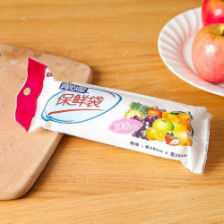 200pcs Transparent Plastic Fresh-keeping Kitchen Food Storage Bags With Handle_h