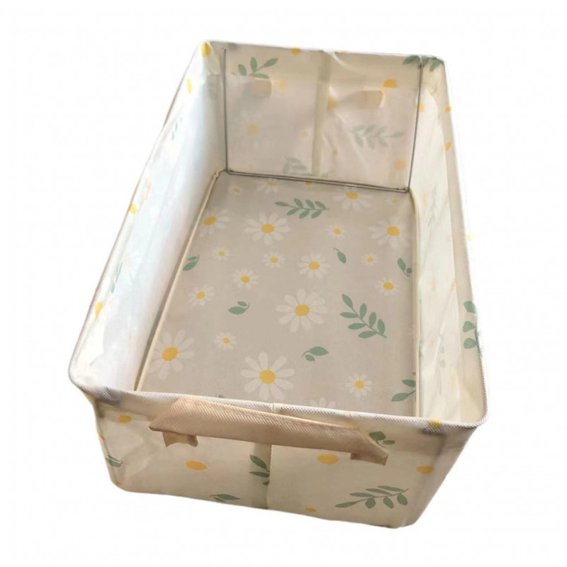 Daisies Pattern Pants Storage Box Large Capacity Stackable Storage Case for Bedroom Daisies Pattern Pants Storage Box Large Capacity Stackable Storage Case for Bedroom