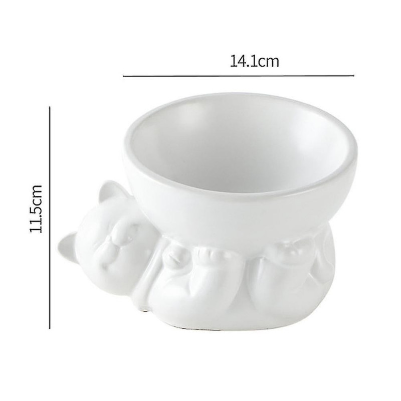 Pet Bowl Dog Bowl High Foot Oblique Mouth Protection Spine Creative Cartoon O Pet Bowl Dog Bowl High Foot Oblique Mouth Protection Spine Creative Cartoon O