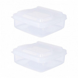 2pcs Reusable With Lid Stackable Fresh Keeping Pp Food Storage