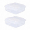 2pcs Reusable With Lid Stackable Fresh Keeping Pp Food Storage