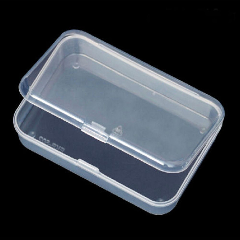 2pc Clear Plastic With Lid Small Storage Box Collection Container