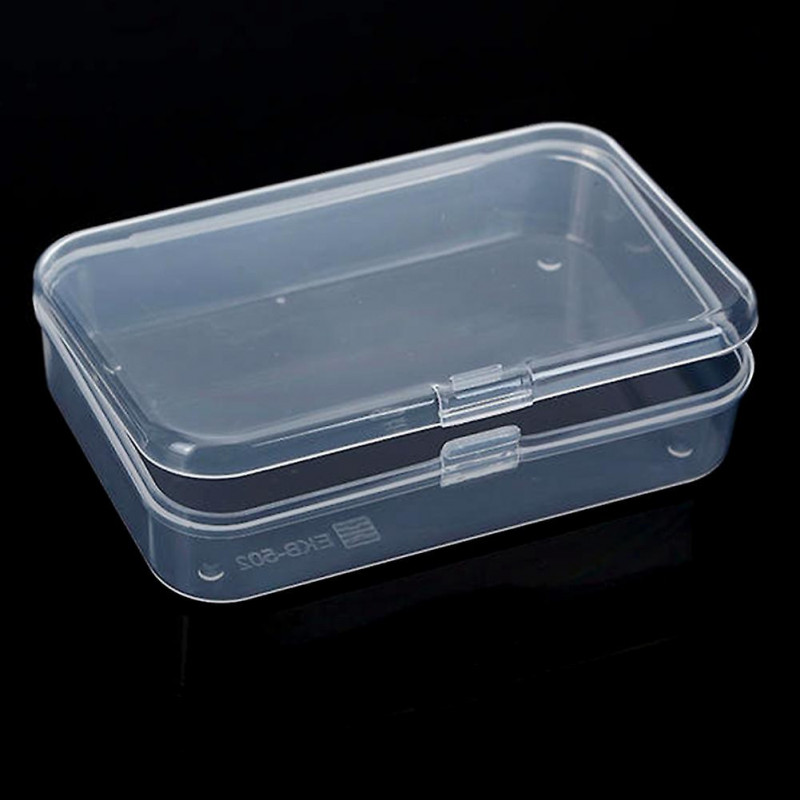 2pc Clear Plastic With Lid Small Storage Box Collection Container
