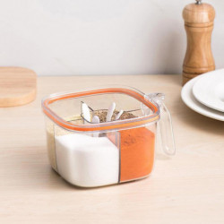 Spice Jar Transparent 4 Compartment Food Grade Large Capacity Good Sealing Moisture-proof With Lid Seasoning [...]