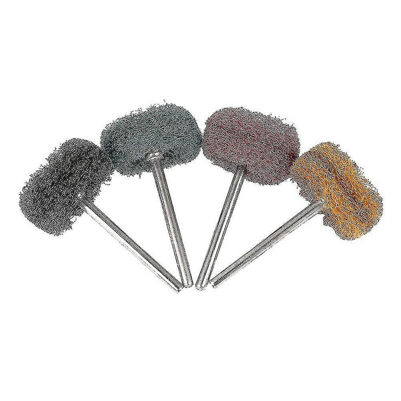 100 Pcs-set Scouring Pad Brush Nylon Abrasive Brush Fiber Grinding Sanding Head Buffing Polishing Wheel