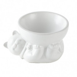 Pet Bowl Dog Bowl High Foot Oblique Mouth Protection Spine Creative Cartoon Haute Qualité