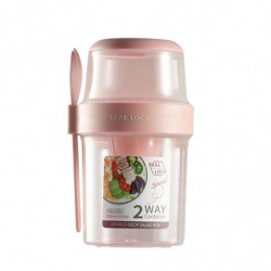 Plastic Double-layered Portable Food Container Salad Cereals Fresh-keeping Box