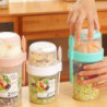 Plastic Double-layered Portable Food Container Salad Cereals Fresh-keeping Box