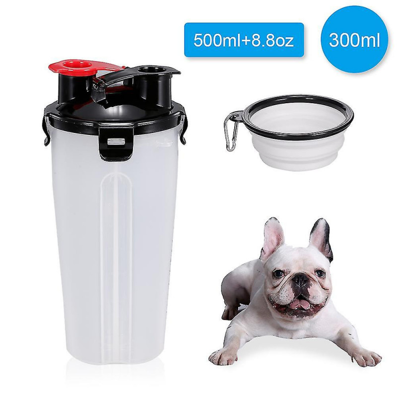 Pet Dogs Water Dispenser And Food Container Travel Water Bottle 2 In 1