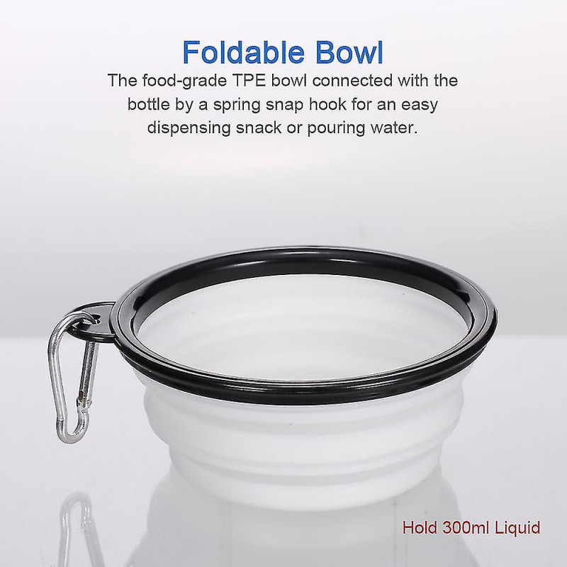 Pet Dogs Water Dispenser And Food Container Travel Water Bottle 2 In 1