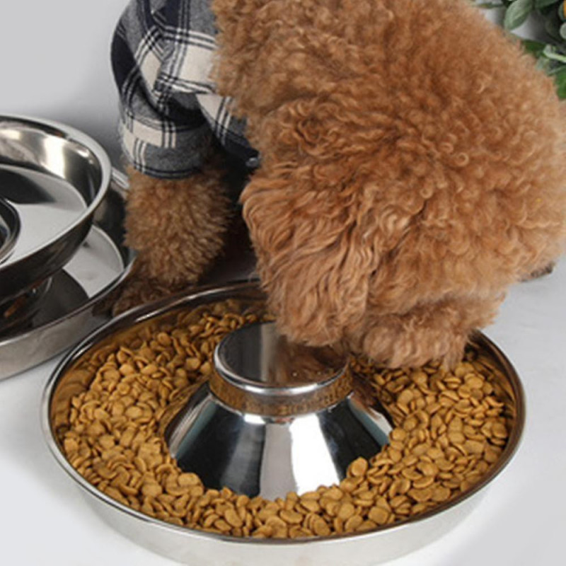 Stainless Steel Dog Bowl Hammered Puppy Litter Food Feeding Weaning
