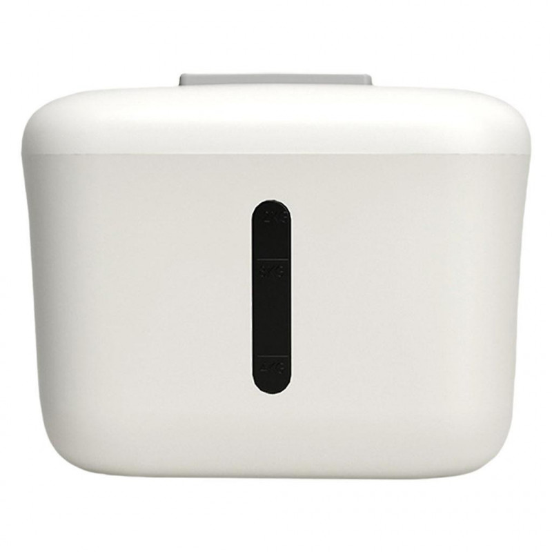 Pp Rice Storage Bucket Food Grain Seal Sliding Lid Organizer Utensils White