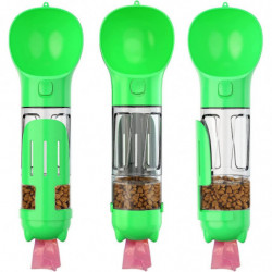 300ml Portable Dog Water Bottle,4 In 1 Travel Water Bottle,waste Shovel,food Container,trash Bag,green 300ml Portable Dog Water Bottle,4 In 1 Travel Water Bottle,waste Shovel,food Container,trash Bag,green