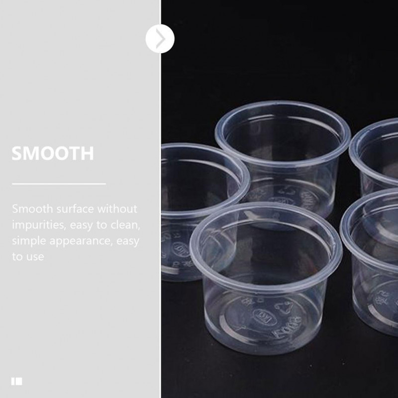 50pcs Simple Plastic Pudding Bowls Jam Cups Pudding Containers Home Supplies