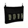 Open Design Feeder Storage Bag Hanging Feeder Guinea Pig Hay Feeding(1pcs,black