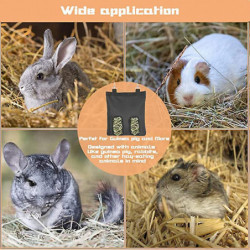 Open Design Feeder Storage Bag Hanging Feeder Guinea Pig Hay Feeding(1pcs,black Open Design Feeder Storage Bag Hanging Feeder Guinea Pig Hay Feeding(1pcs,black